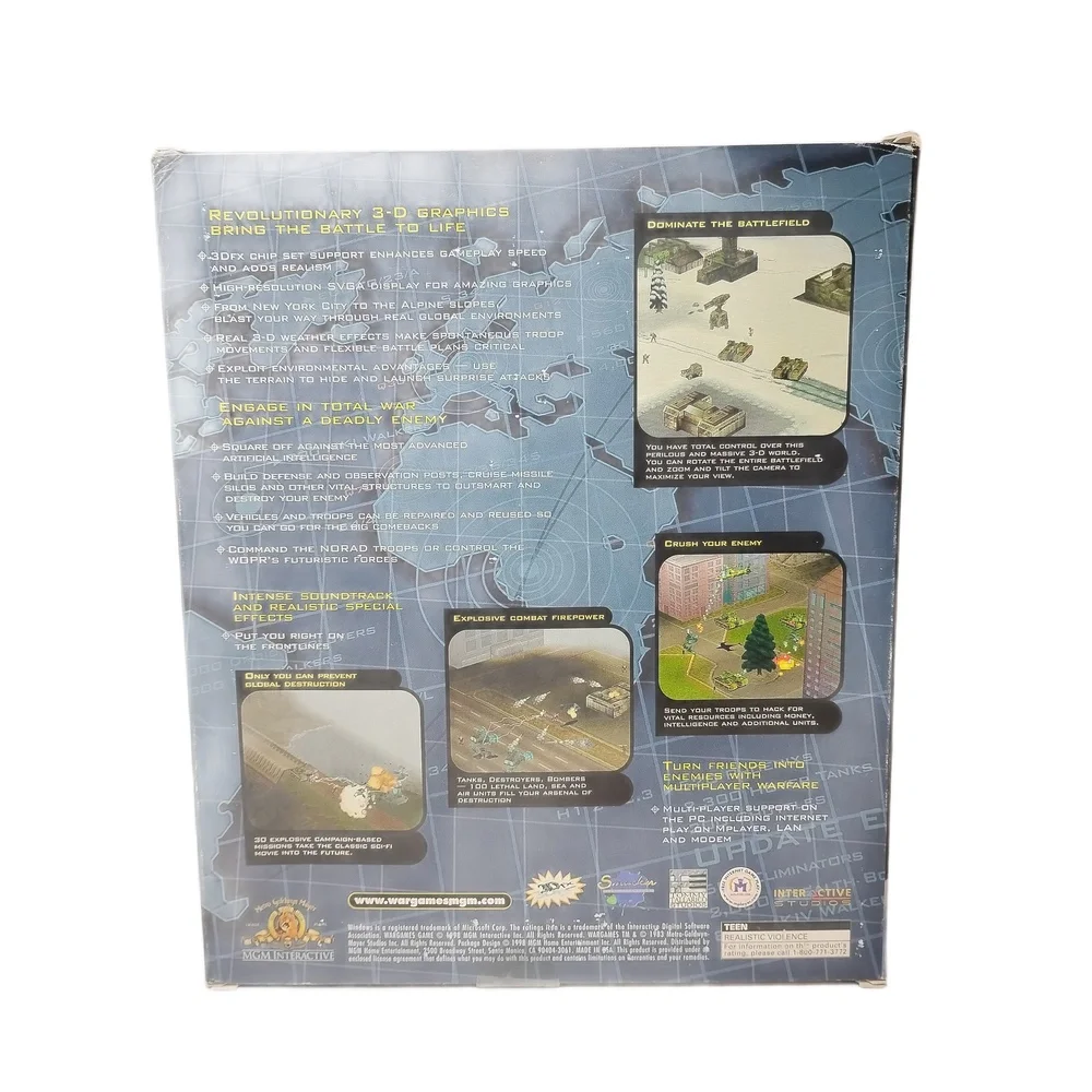 MGM WarGames 1998 PC CD-ROM Game Bonus VHS Film Strategy Big Box Retro Software